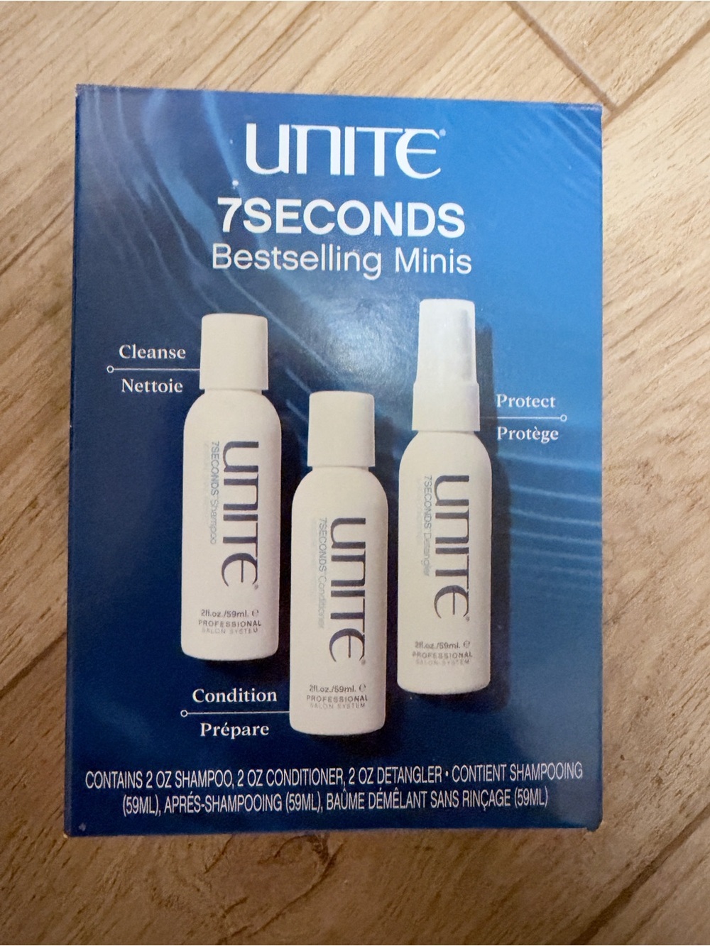 UNITE 7SECONDS Bestselling Minis Shampoo Conditioner Detangler Set NIB